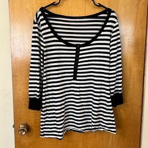 Black and white striped top